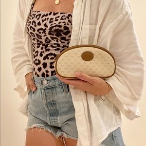 Authentic vintage Gucci monogram clutch bag purse